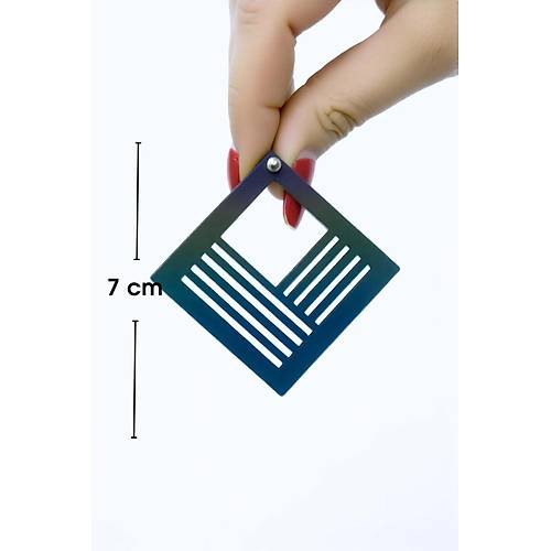Beyaz Reflektrl Geometrik Kare Kpe, k Lazer Kesim Kpe - APBJ010