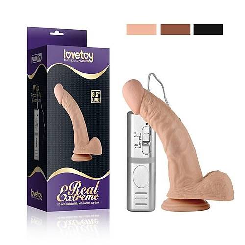 Lovetoy Real Extreme Titreimli Realistik Vibratr Penis 22 cm