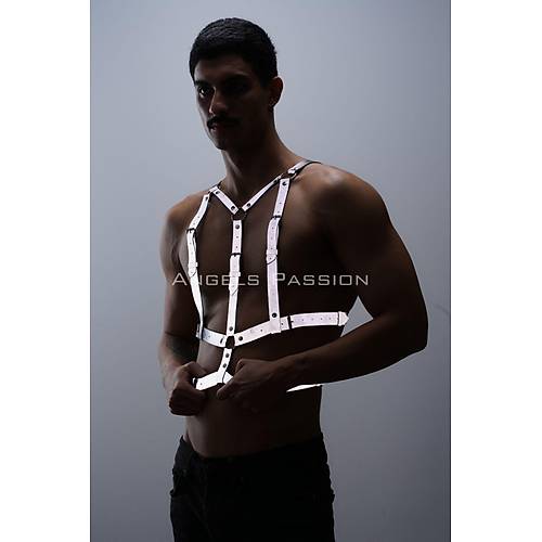 Reflektrl (Karanlkta Parlayan) Gs Harness, Clubwear, Tarz Erkek Vcut Aksesuar - APFTM40