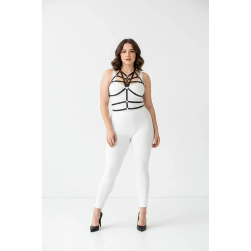 B�y�k Beden Siyah Kad�n Harness Lastik V�cut Aksesuar� - APFT349