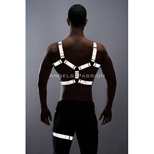 Reflektrl - Karanlkta Yansyan Erkek Gs ve Bacak Harness Takm - APFTM199