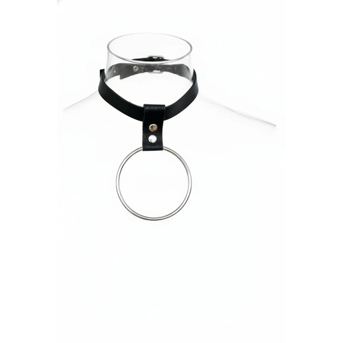 Siyah Choker B�y�k Halka Detayl� Deri Gerdanl�k - APFT400