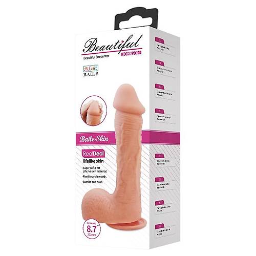 Beautiful 22 CM Realistik Kaln Vantuzlu Damarl Dildo Penis