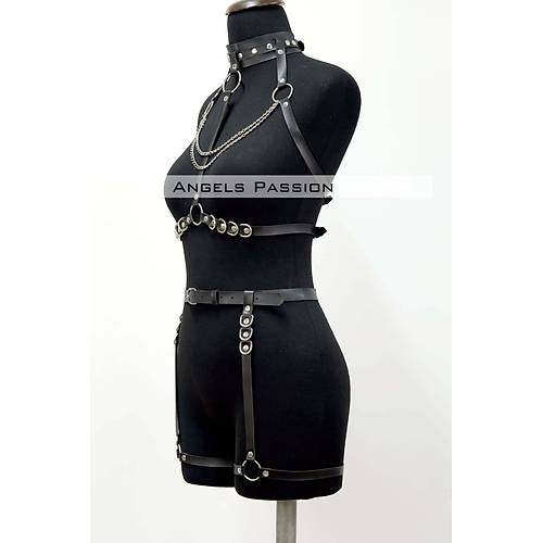 Fantazi  Giyim Zincirli Erotik Harness Takm - APFT1081