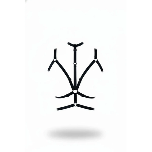 Siyah G���s Harness Ayarlanabilir Elastik Kafes Detayl� - APFT137