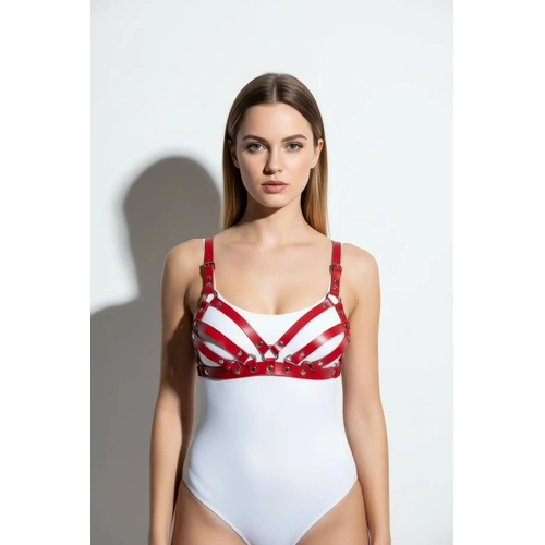 K�rm�z� G���s Harness Deri Kafes V�cut Aksesuar� - APFT733