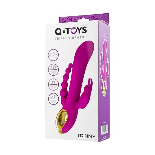 A-Toys by TOYFA Trinny l Etkili Silikon Vibratr  Mor, 21,5 cm