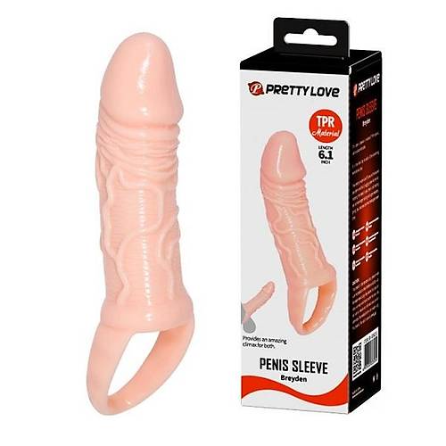 Breyden 16 CM Testis Halkal 3 CM Dolgulu Silikon Penis Klf