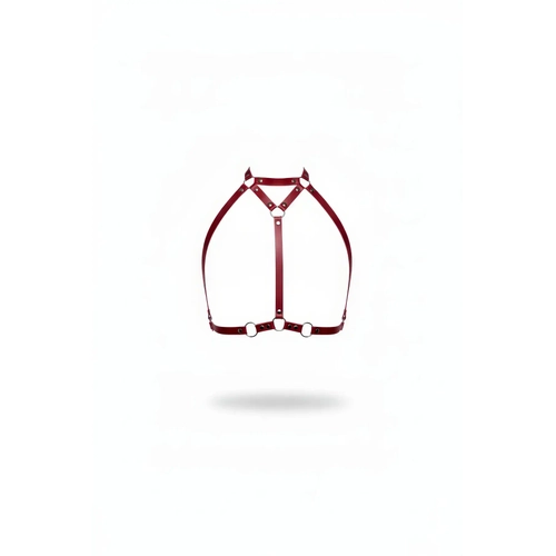 Bordo G���s Harness Deri Y�ksek Yaka V�cut Aksesuar� - APFT245