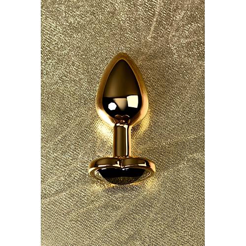 Metal by RED Anal Plug, Metal, altn, siyah kristalli, 7 cm,  2,7 cm, 50 g