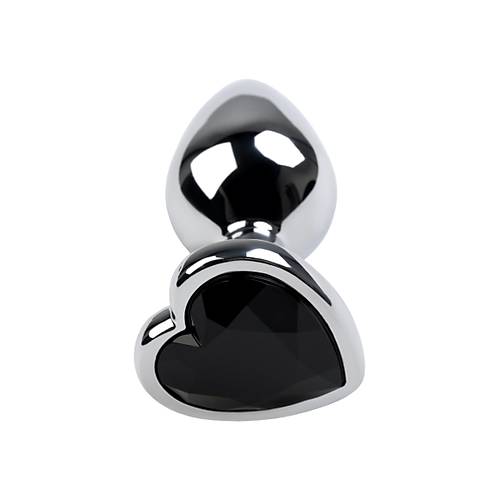 Metal by TOYFA Anal Plug, Metal, gm, siyah kristalli, 7 cm,  2,7 cm, 50 g