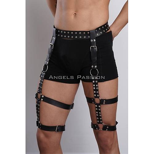 Perin Detayl k Erkek Bacak Harness, Erkek Fantazi Jartiyer Harness - APFTM193