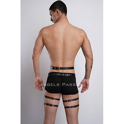 Deri Erkek Bacak Harness, Erkek Jartiyer, Erkek Fantezi Aksesuar - APFTM167