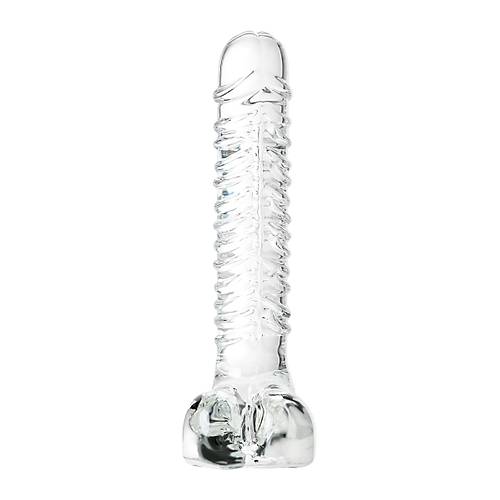 Gereki olmayan yapay penis Sexus Glass, cam, transparan, 21 cm