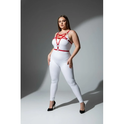 B�y�k Beden K�rm�z� Kad�n Deri Harness Tak�m Halka Detayl� Fantezi Aksesuar - APFT821