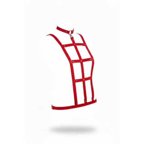 K�rm�z� Kad�n Kemer Per�in Detayl� Kafes V�cut Aksesuar� - APFT4