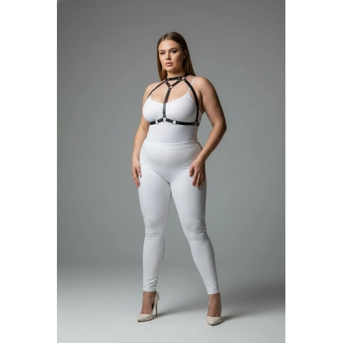 B�y�k Beden Siyah Kad�n Deri Harness Tak�m Halka Detayl� Kombin Aksesuar� - APFT245