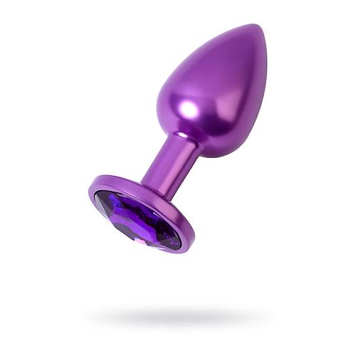 Metal by RED Anal Plug, mor kristalli, 7,2 cm, 2,8 cm, 50 g