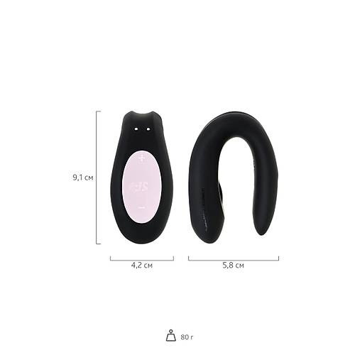 Satisfyer Partner Double Joy Çiftler İçin Vibratör, silikon, siyah, 18 cm