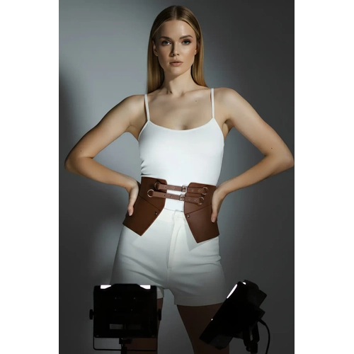 Taba Kad�n Kemer Suni Deri �ift Tokal� Kal�n Kemer - APFT611
