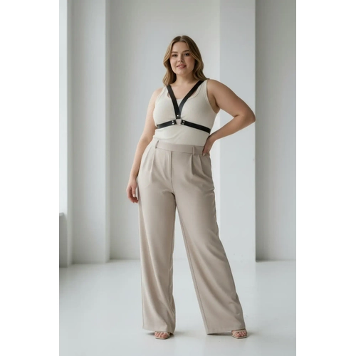 B�y�k Beden Siyah Kad�n Kemer Deri Harness Stil Kombin Tamamlay�c� - APFT633