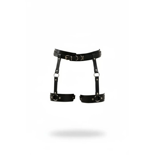 Siyah Jartiyer Harness Deri Tokal� Ayarlanabilir Bacak Aksesuar� - APFT804
