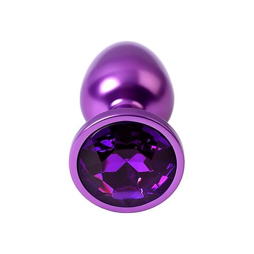 Metal by  Anal Plug, mor kristalli, 7,2 cm, 2,8 cm, 50 g