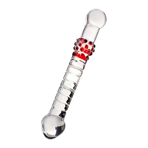 Sexus Glass ift Tarafl Cam Dildo, effaf, 22 cm