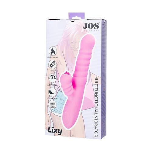 JOS Lixy Vibratr, Yukar ve Aa Fonksiyonlu, Silikon, Pembe, 23 cm