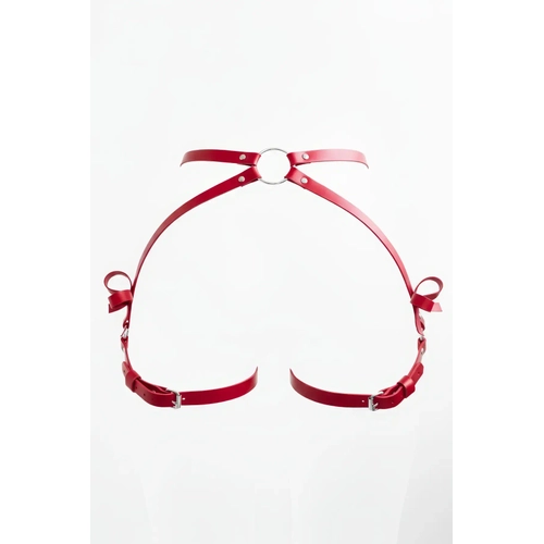 K�rm�z� Tanga - K�lot Suni Deri Halka Detayl� Fiyonk S�slemeli - APFT388