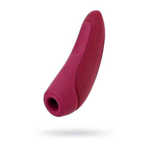 Satisfyer Curvy 1 Connect App Vakum Dalgas Klitoris Vibratr, silikon, krmz, 14,3 cm