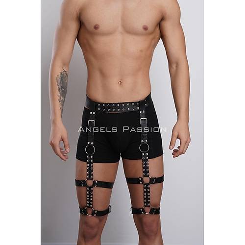 Perin Detayl k Erkek Bacak Harness, Erkek Fantazi Jartiyer Harness - APFTM193