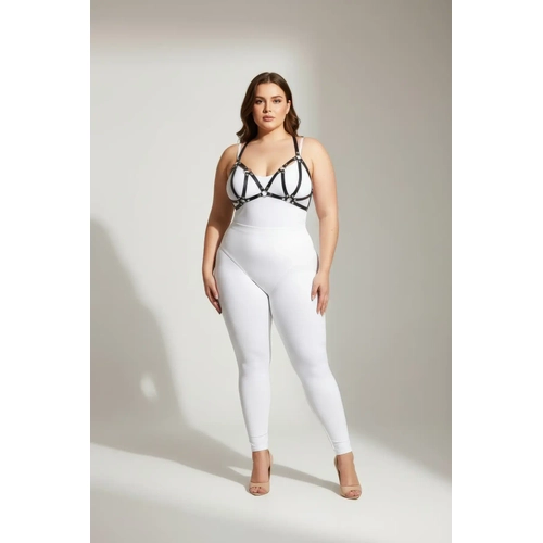 B�y�k Beden Siyah Kad�n Deri S�tyen Harness Tak�m ��k Aksesuar� - APFT111