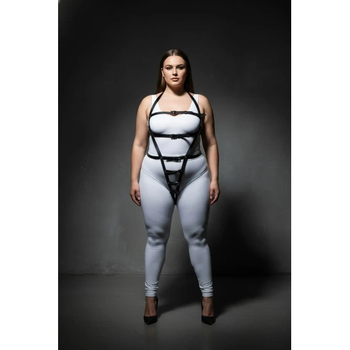 B�y�k Beden Siyah Kad�n Harness Tak�m �zel Tasar�m V�cut Aksesuar� - APFT790