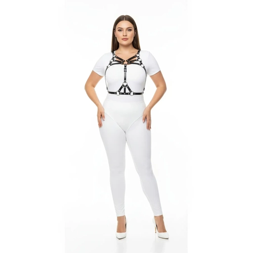 B�y�k Beden Siyah Kad�n Harness Tak�m Halka Detayl� Seksi V�cut Aksesuar� - APFT1053