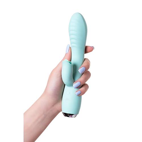 JOS MİLO Klitoral Uyarıcı ve Dilli Vibratör, Silikon, Cam Göbeği, 20 cm