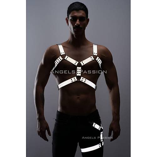 Reflektrl - Karanlkta Yansyan Erkek Gs ve Bacak Harness Takm - APFTM199