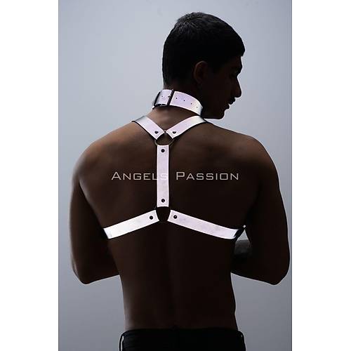 Karanlkta Parlayan (Reflektrl) Choker ve Gs Harness Takm, Clubwear - APFTM35