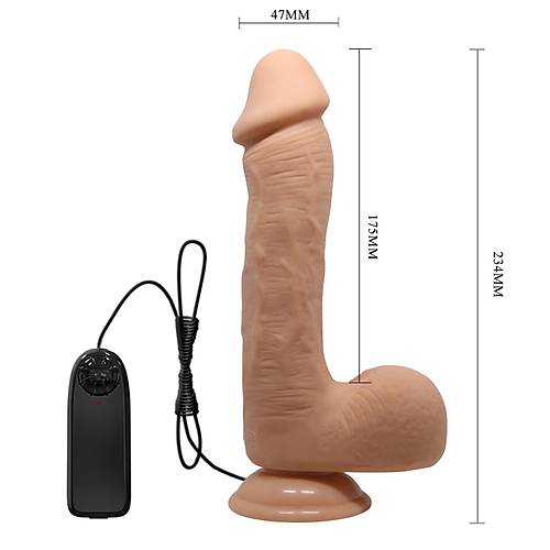 23 Cm Titreimli Realistik Kaln Vantuzlu Damarl Dildo Penis