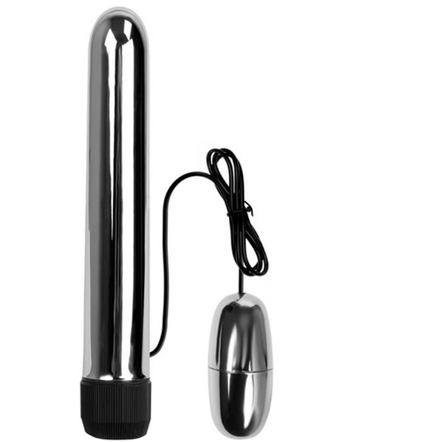 Titreimli Metal Vibratr Mastrbatr 17 cm Anal ve Vajinal Dildo