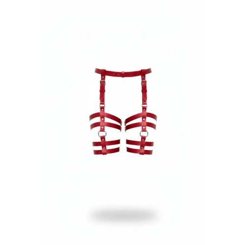 K�rm�z� Jartiyer Harness �oklu Bantl� Ayarlanabilir Bacak - APFT762