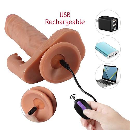 USB arjl 21 cm Klitoris Uyarcl Penis Vibratr