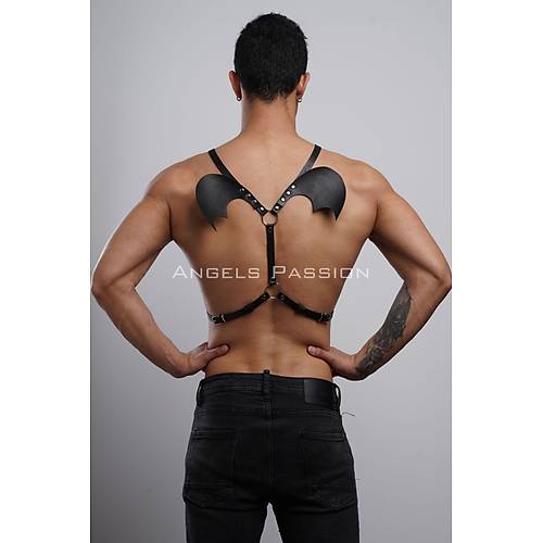 Kanatl Erkek Harness, Erkek Gs Harness ve Kanat Detay, Deri Kanatl Harness - APFTM150