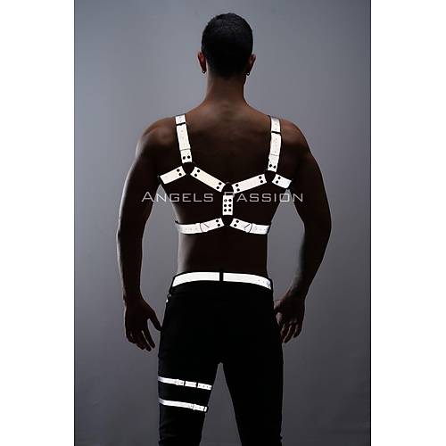 Karanlkta Yansyan Reflektrl Erkek Harness Takm, Erkek Gs ve Bacak Harness Takm - APFTM198