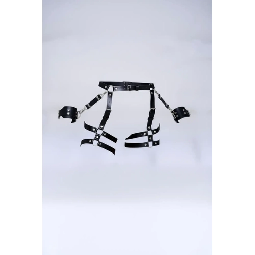 Siyah Tanga - K�lot �oklu Kemerli Metal Detayl� Bilek Kelep�eli Jartiyer - APFT1022