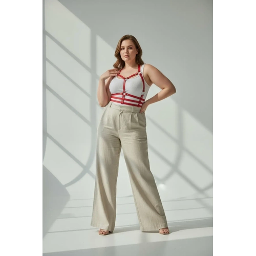 B�y�k Beden K�rm�z� Kad�n Kemer Deri Harness Korse Tarz� V�cut Aksesuar� - APFT760