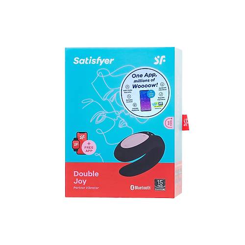 Satisfyer Partner Double Joy iftler in Vibratr, silikon, siyah, 18 cm