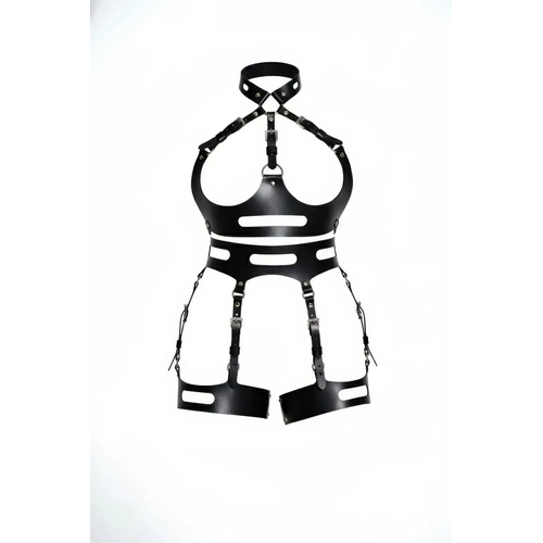 Siyah Jartiyer Harness Deri V�cut Korse Tokal� - APFT1302