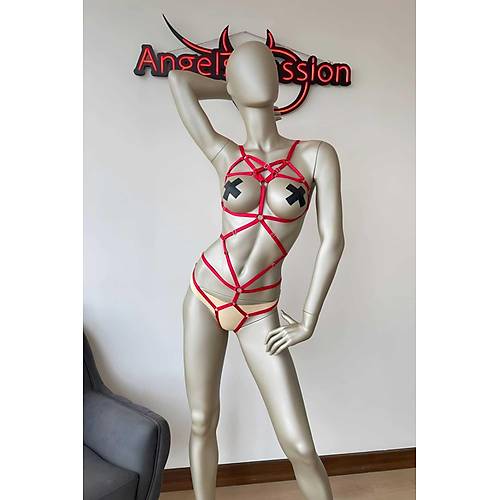 A Blgesi Ak Elastik Fantezi Harness - APFT474