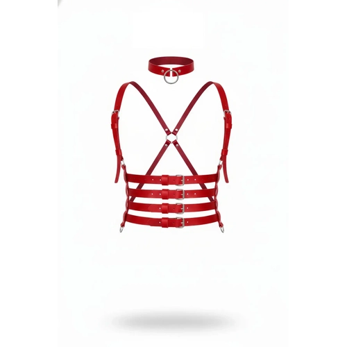 K�rm�z� Kad�n Kemer �apraz Detayl� �ok Tokal� Harness - APFT609